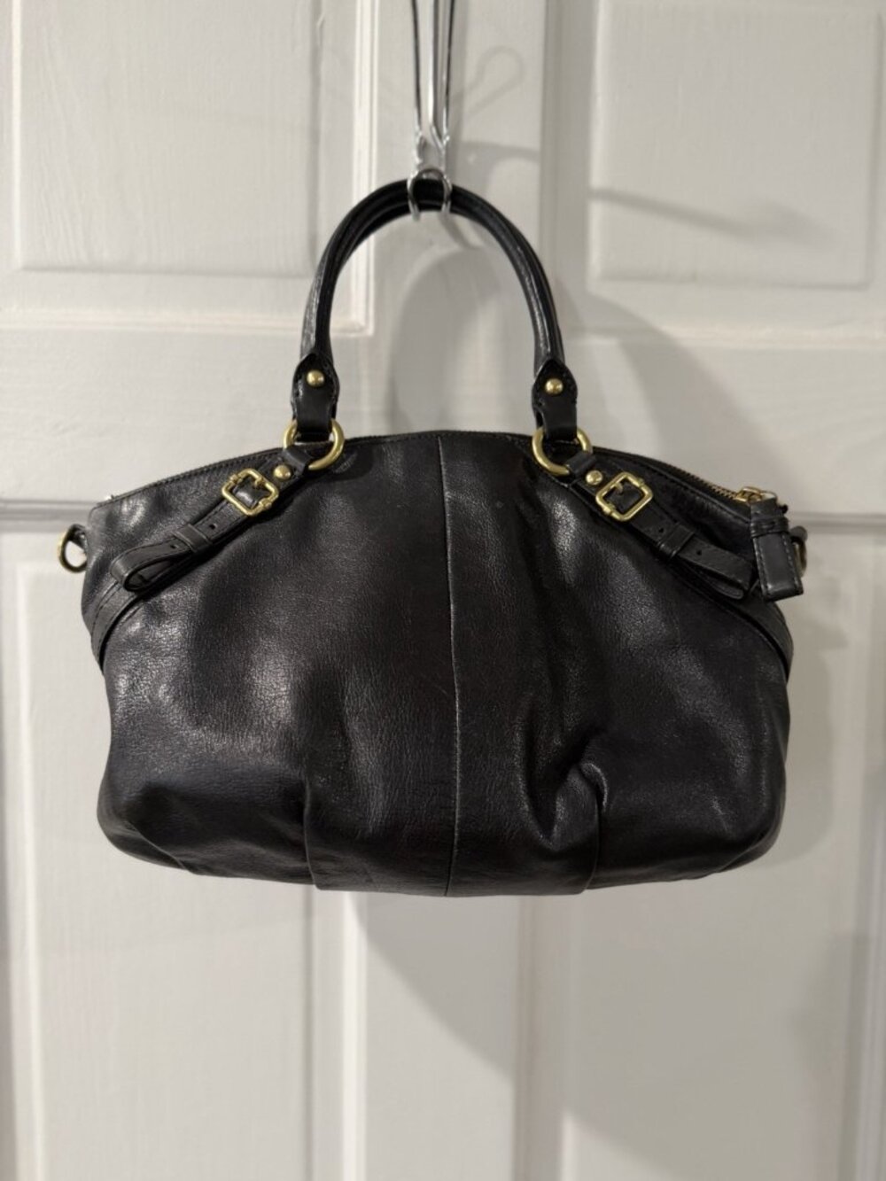 COACH BLACK LEATHER SOPHIA SATCHEL - Picture 7 of 11